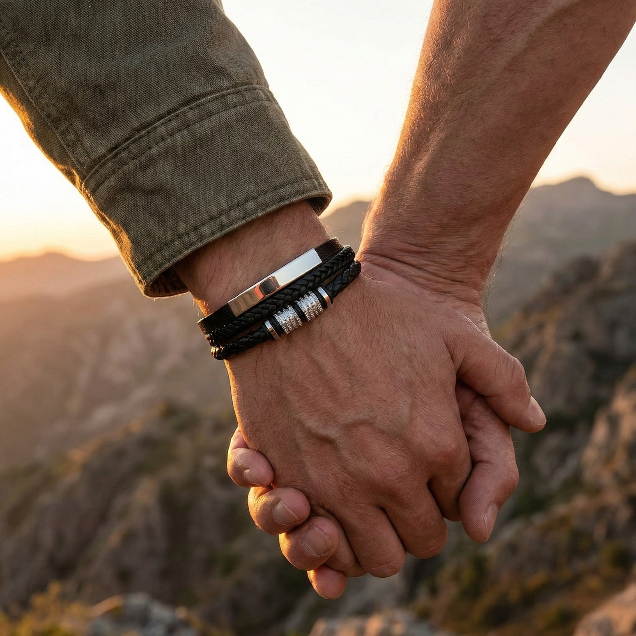 Forever Personalized Parent-to-Son Leather Bracelet — Custom Engraved Message, Masculine Design, Built for the Son Who Needs to Know His Dad/Mom Is Proud
