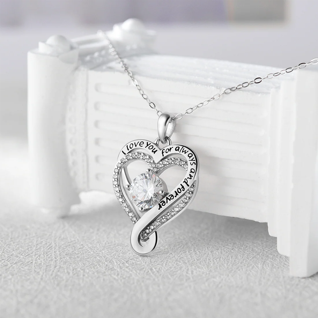 "To My Wife" Forever & Always Heart Necklace