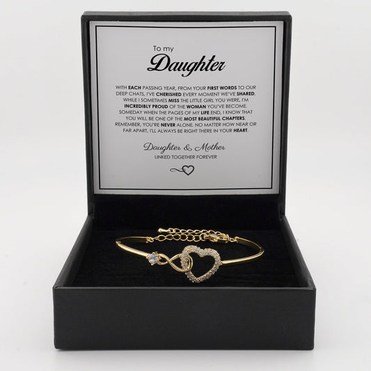 "To My Daughter" Set de regalo de pulsera corazón infinito con tarjeta con mensaje