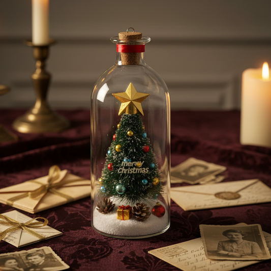 Forever Voice Recordable Christmas Tree Bottle – Personalized Message Ornament That Saves Voices Forever – Heartfelt Christmas Gift for Mom, Kids, Friends & Loved Ones