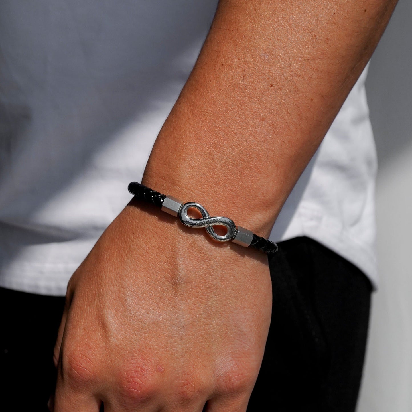 "To My Man" Personalized Infinity Bracelet For Him  Engraved Names Gift With Meaning