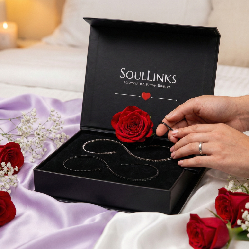 Soullink Permanent Couples Bracelets with Special Clasp - Perfect Date Night Gift for Anniversary and Birthday