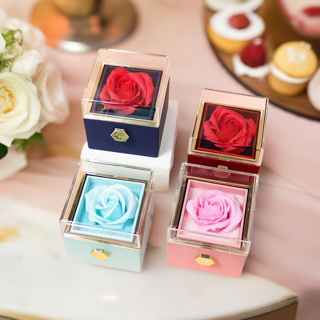 Rotating Rose Jewelry Gift Box
