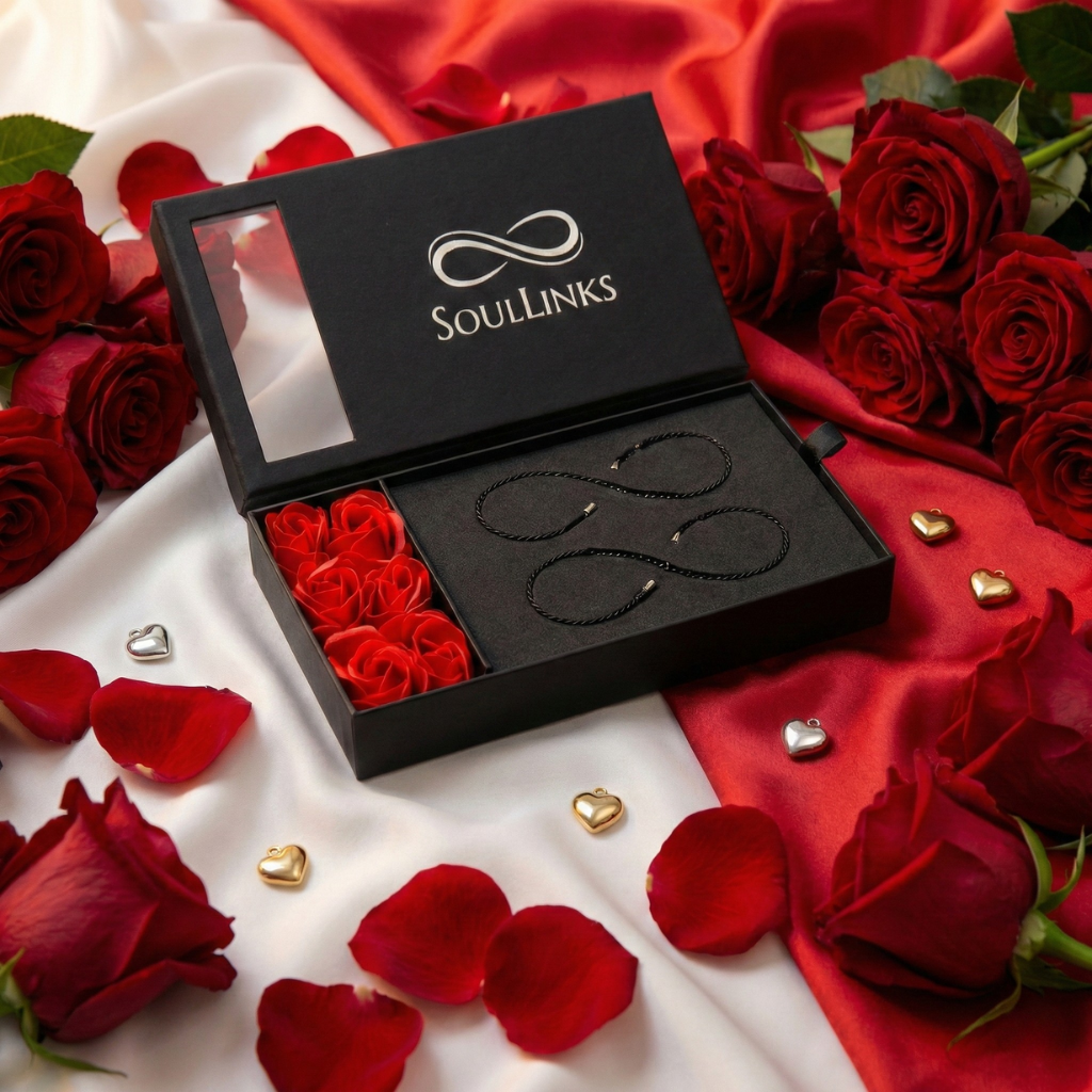 Soullink Permanent Couples Bracelets with Special Clasp - Perfect Date Night Gift for Anniversary and Birthday